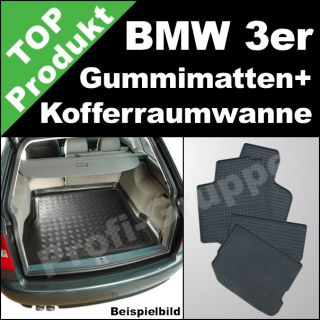 BMW 3er (E91)   Gummi Fußmatten & Kofferraumwanne SET