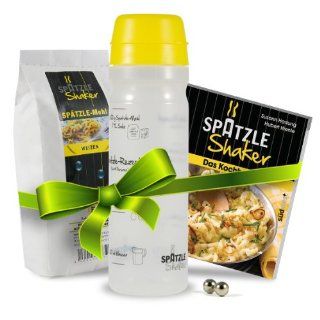 Geschenkset Spätzle Shaker 4 Portionen (875ml) gelb, inkl. Spätzle