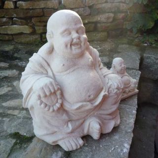 Buddha mit dickem Bauch frostfest Steinfigur Feng Shui