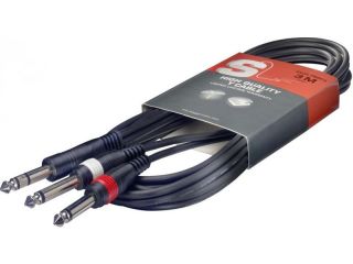 Mark Audio Insert Kabel Y Cable 6,3mm Stereo Klinke   2x Mono 3 Meter
