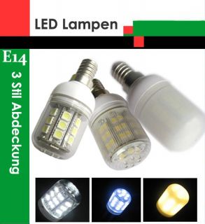 E14 48/27 SMD LEDs Weiß/Warmweiss Licht Leuchte Birne Lampen + 3 Stil