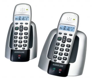 Audioline OSLO 102 Schnurloses DECT Telefon mit SMS Funktion Uhr mit