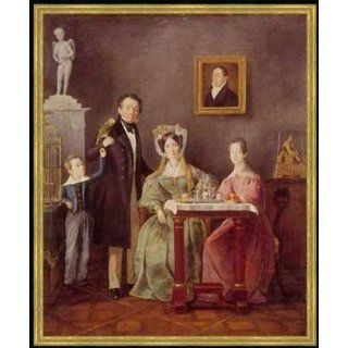 Bild mit Rahmen Johann Michael Neder, Familienbild, 58 x 71   Holz