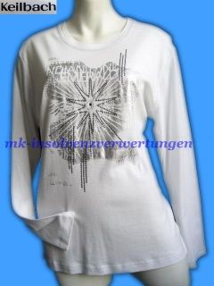 Collection Langarm Druck Shirt 46/48 weiß/silber 109