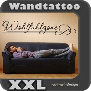 S102 XXL Wandtattoo Wohlfühlzone Spruch Wandaufkleber Couch Sofa