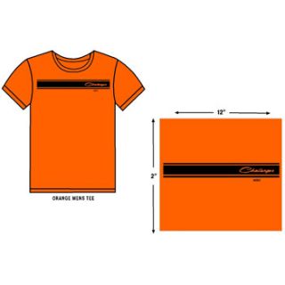 Dodge Challenger Stripe Orange T Shirt L