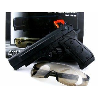 Softair Pistole Kugelpistole Gun mit Schutzbrille und 6mm Munition