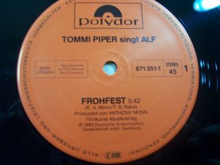 LP Maxi Tommi Piper singt Alf Frohfest # 1502