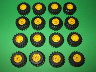 Lego 16 Reifen Felge in gelb 6542 4559 9365 4563 6539 4980 6464 6600