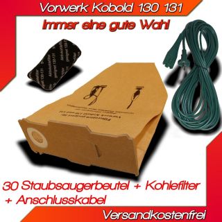 Staubsaugerbeutel Filter Kabel fuer Vorwerk Kobold 130 131 EB 350 351