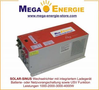 Sinus USV Wechselrichter Solar 24V/230V 3000W D Leistun
