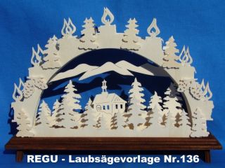 REGU   Laubsägevorlage Schwibbogen Das Waldkirchlein136