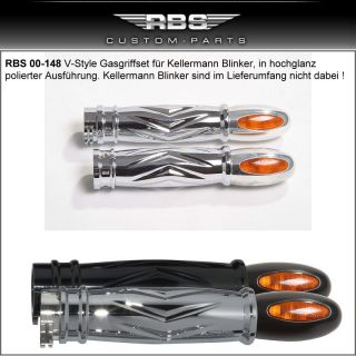 RBS 00 148 V StyleGasgriffset für Kellermann Blinker in hochglanz