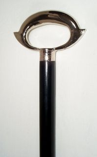 G154 Spazierstock Gehstock mit ovalem Ringförmigem Griff schwarzer