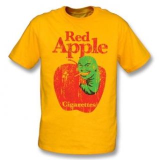 TshirtGrill Pulp Fiction   rotes Apple Zigaretten T Shirt, Farbe  Gold