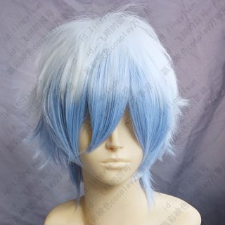 157 Gintama Sakata Gintoki Gradient blue mix Cosplay Wig short wig