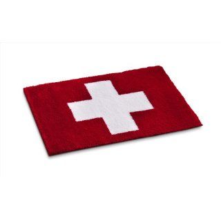 Badteppich Swiss 60 x 90 cm rot Küche & Haushalt