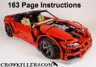  Custom Lego Technic Deluxe Supercar 163 Page instructions 