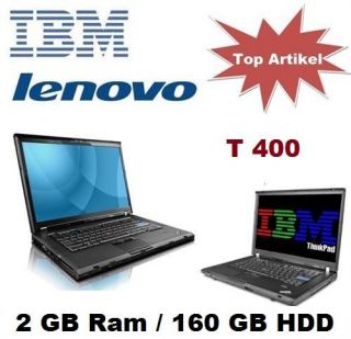 Notebook Laptop Thinkpad 2 GB RAM 160 GB HDD T 400 gebraucht