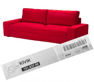 Bezug für IKEA KIVIK 3 er Bettsofa Sofa NEU OVP Ingebo leutend rot