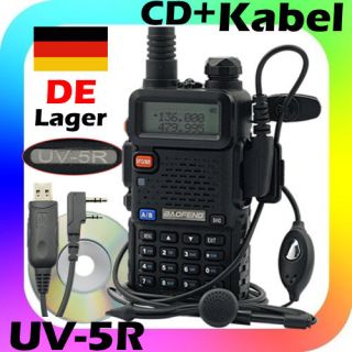 BaoFeng UV 5R + Kable + CD 2M/70CM 136 174/400 480MHz Handfunkgerät