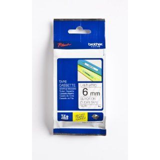 BROTHER TZE111 Schriftbandkassette 6mm 8m colorless/schwarz P touch200