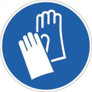 Aufkleber Handschutz benutzen Folie 2cm Ø 10 Piktogramme gemäß ISO