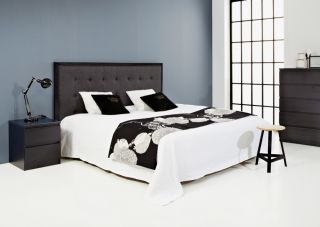  Kopfteil Bettkopfteil Bett 190 cm Schlafziimmer Dunkelgrau Schwarz