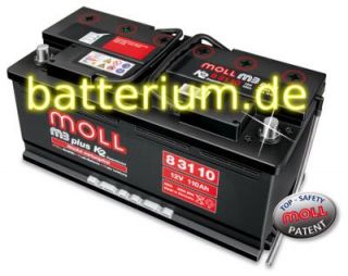 Moll M3 Plus K2 Doppeldeckel 110Ah 83110 (einbaufertig) Autobatterie