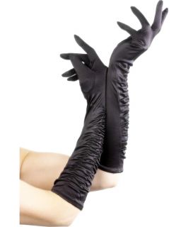 Handschuhe lang Schwarz glänzend lange schwarze Kostüm
