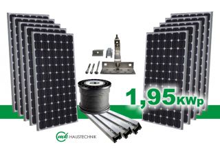 Solaranlage Bausatz Photovoltaikanlage 1,95kwp  Solarmodule ohne
