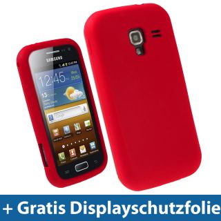 Rot Silikon Tasche fuer Samsung Galaxy Ace 2 I8160 Android Schutz