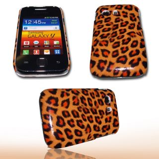 Hardcover Handy Tasche Case Leopard Braun f. Samsung GT S5360 Galaxy Y