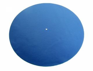 Acoustic Solid Plattentellerauflage Leder blau  NEU