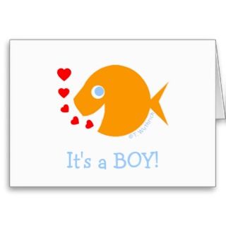 Cute Funny Baby Boy Birth Announcement Greeting Card
