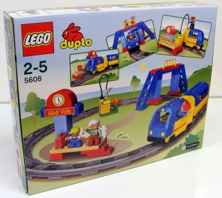 LEGO® DUPLO 5608 Eisenbahn mit el. Motor Lok, Anhänger, Schienen