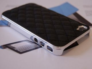 iPhone 4 Luxury Silber/Schwarz Schutzhülle Cover Hülle