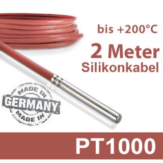 Kabel Temperatursensor PT1000 6x50mm UVR Speicher bis +200°C