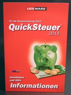Lexware QuickSteuer 2013 Vollversion (19.0) Box, CD Handbuch