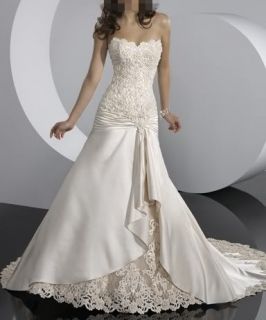 2012 Elegantes Hochzeitskleid Brautkleid Mermaid Satin Trägerlos