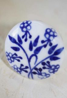 Porzellan Möbelknäufe Porzellanknopf Indien Indisch Blau Weiß 198 S