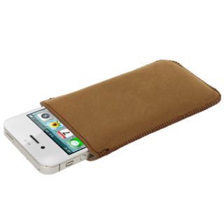 Brown Leather Pouch for New Apple iPhone 5 Mobile Phone 4G LTE Case