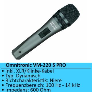 Dynamisches Gesangsmikrofon Omnitronic VM 220 S PRO
