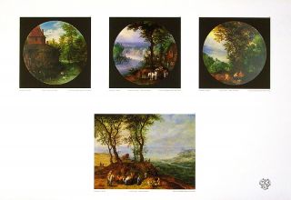 BRUEGHEL D. Ä. Jan~4 Bilder~Kunstdruck~80x100cm