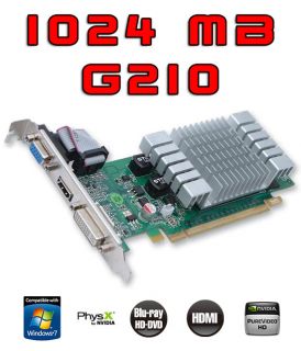 1024MB nVidia GeForce G210 Grafikkarte G 210 PCIe 1GB
