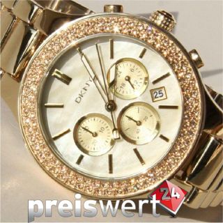 DKNY Damen Uhr Chronograph NY8178 gold NEU UVP 225 €