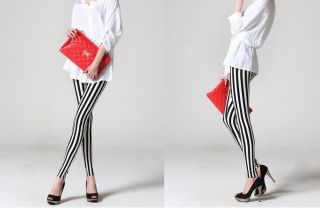 New Fashion Women Chic Look Vertical Stripe Zebra Leggings Tights