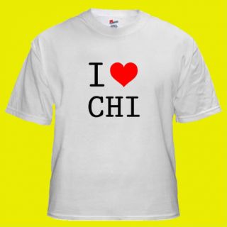 Love Heart CHI Chicago Cool Party T shirt S M L XL