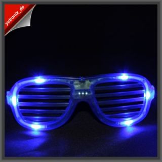 Atzenbrille Shutter Shades Rolladenbrille / LED Brille blau