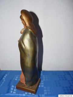 Alte Keramik Figur Madonna mit Kind,signiert, ca. 36cm